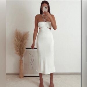 ZARA white midi dress perfect summer style XL